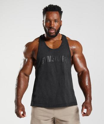 Pánské Stringers Gymshark Power Washed Černé | CZ 2596AHK